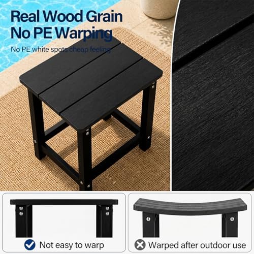 MXIMU Outdoor Side Table Set of 2, Adirondack Table, All Weather - Image 4