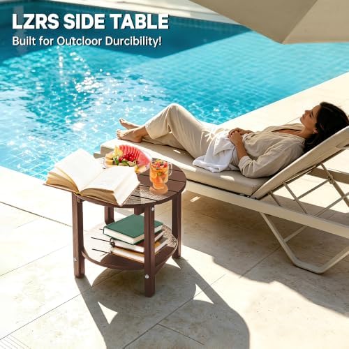 Round Adirondack Side Table Double End Table, Outdoor Side Tables - Image 6