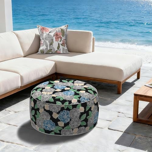 LVTXIII Outdoor Inflatable Ottoman, Fade-Resistant Round Footrest Stool D31”x - Image 2