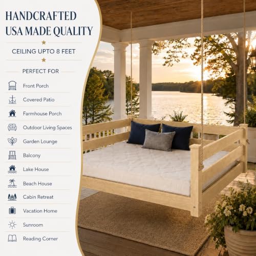 Amish Made Unfinished Full Bed Hanging Daybed Made in USA - Image 3