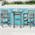 3 Pcs HDPE Bar Height Adirondack Chairs and Table Set by nevilywood