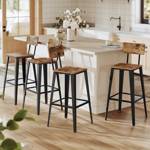 VASAGLE Bar Stools Set of 4, 29.7 Inches Tall, by VASAGLEbySONGMICSHOME