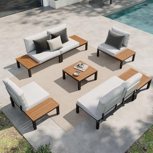 Sophia & William 6-Seat Metal Patio Sofa Sectional Set by SophiaWilliam