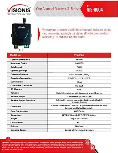 Visionis FPC-5359 One Door Access Control Inswinging Door 1200lbs Electromagnetic Lock Kit with Wireless Receiver Remote and PIR System