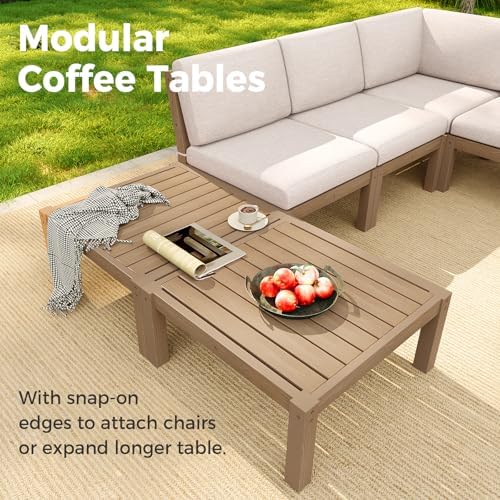 Modular Outdoor Patio Furniture Coffee Table, HIPS All-Weather Outdoor - Image 4