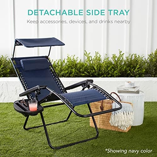 Best Choice Products Zero Gravity Chair Recliner w/ Canopy Shade - Image 5