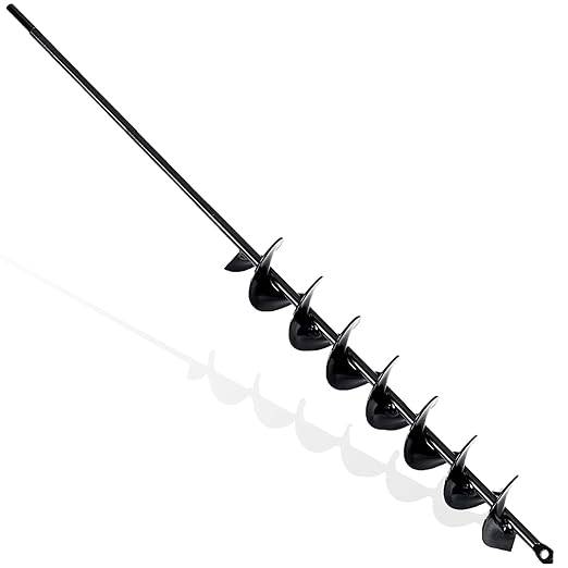 TCBWFY 2x32 Inch Auger Drill Bit for Planting - Long Handle Easy Planter Garden Auger - Bulb & Bedding Plant Augers - Post Hole Digger for 3/8”Hex Drive