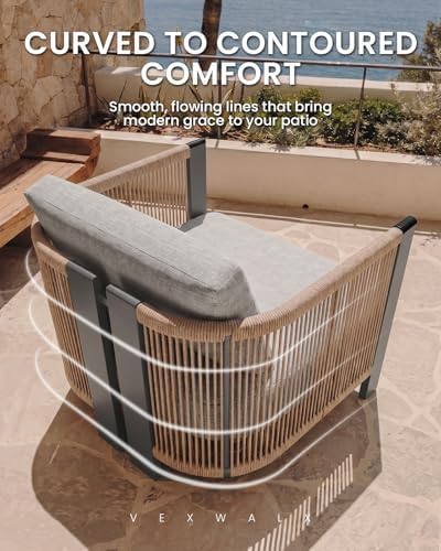 Luxury Patio Furniture Set, Cuvred Loveseat - Image 3