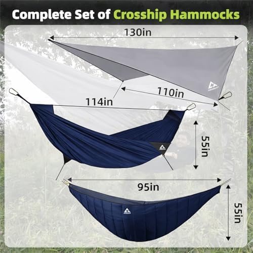 Camping Hammock with Mosquito Net, Underquilt & Rain Fly Tarp - Image 2