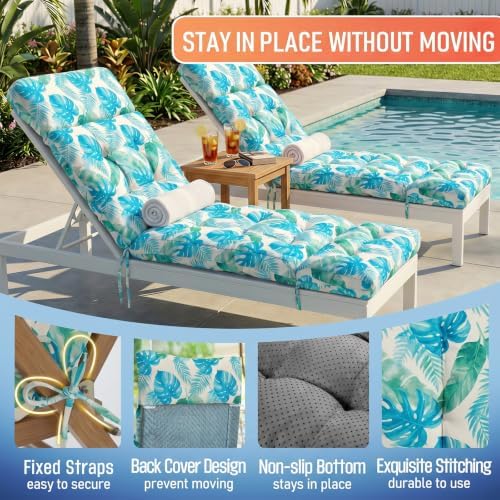 MAGIC ELEPHANT Chaise Lounge Cushion Outdoor, Memory Foam Patio Lounge Chair - Image 5