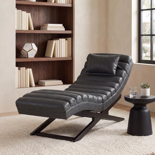 Christopher Knight Home Nani Faux Leather Chaise Lounge Chair Indoor - Image 4