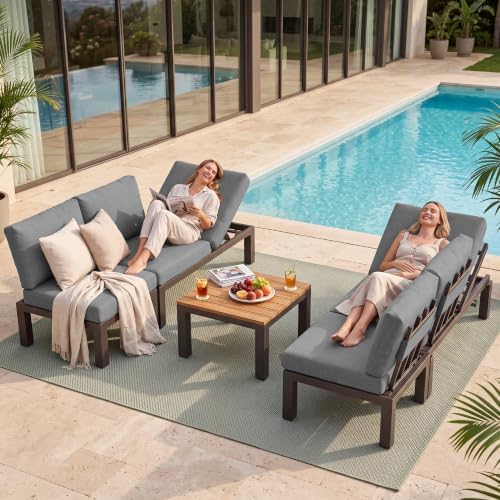 Aluminum Modular Outdoor Patio Furniture Set, Daybed Sectional by Oasbira
