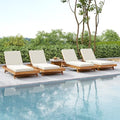 Christopher Knight Home Hamill Acacia Wood Chaise Lounge Chair Outdoor Set of 4 by ChristopherKnightHome