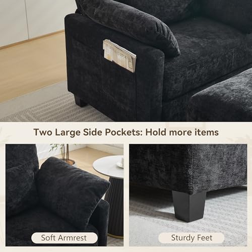 57.5" Oversized Chenille Chair - Image 4