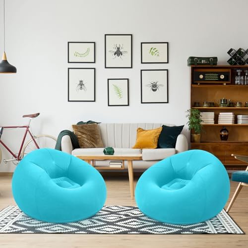 Realspring Inflatable Bean Bag Chairs, Lake Blue - Image 2