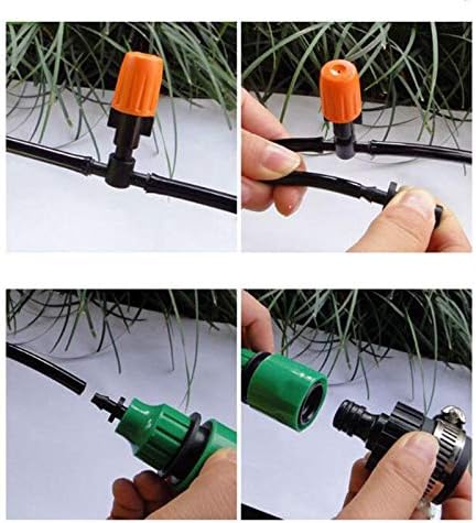 Drip Irrigation kit Plant Watering System Gravity Fed Irrigation Water Drip Setfor Garden Greenhouse Yard Lawn Home or Vacation Use 15M 8/11" Tube 20 Nozzles