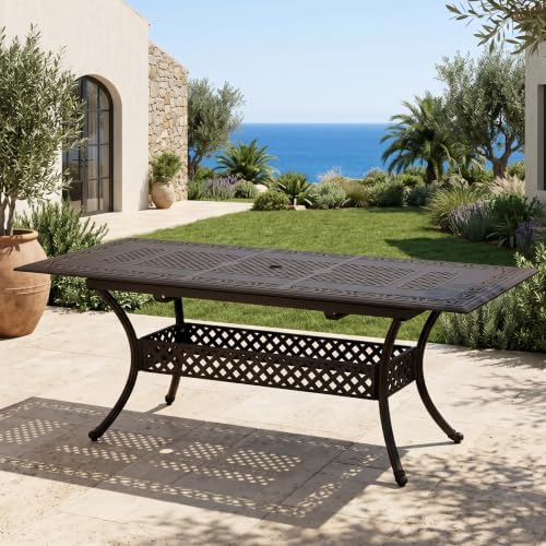 Sophia & William Extendable Outdoor Dining Table Cast Aluminium Patio Table by SophiaWilliam