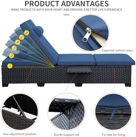 WAROOM Outdoor Chaise Lounge Chairs - Image 5