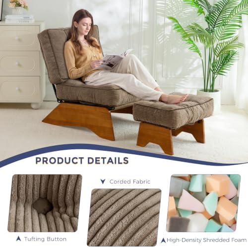MAXYOYO Accent Chair with Ottoman, Lounge Chair with Adjustable Backrest - Image 5