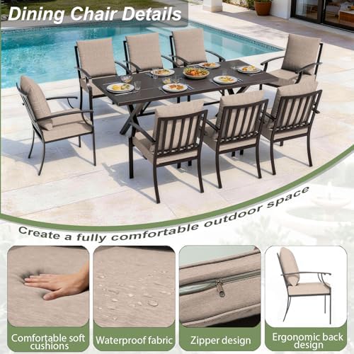 10-Pieces Patio Conversation Set, Metal Outdoor Furniture Set Includes 13.6FT - Image 2