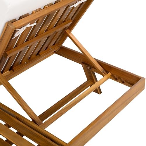 Christopher Knight Home Hamill Acacia Wood Chaise Lounge Chair Outdoor Set of 4 - Image 7