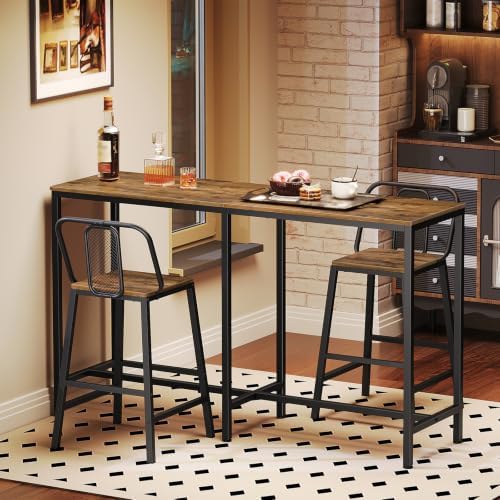 55" Long Bar Table, Counter Bar Height Table, High Top Table, Rectangular - Image 2