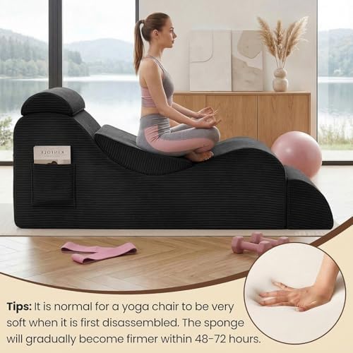 Yoga Chair Lounge for Adult, Ergonomic Foam Chaise Lounge Chair Indoor - Image 3