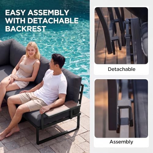 6PC L Shaped Outdoor Sectional Sofa Set - Image 5