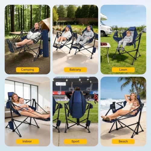Hammock Camping Chair with Footrest, Oversized Swinging Chairs - Image 7