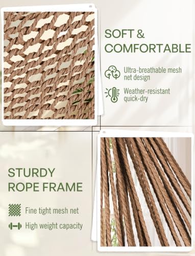 Chihee Hammock Chair Handmade Woven Mesh Hanging Seat Metal Spreader Bar - Image 4