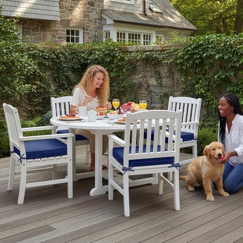 Outdoor Chair Cushions Set of 4: Waterproof & Color Fastness Seat Cushion - Image 2
