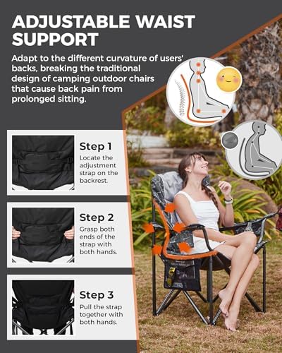 KingCamp Oversized Camping Chairs, 550lb Heavy Duty - Image 5