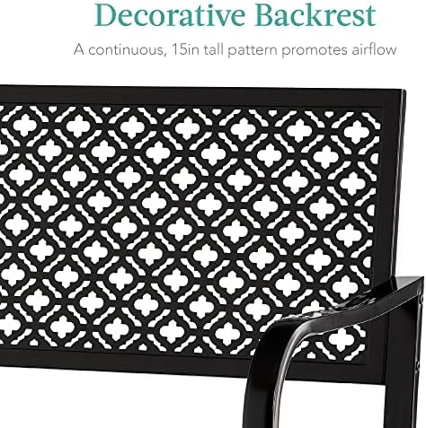 Best Choice Products Outdoor Bench 2-Person Metal Steel Benches Furniture - Image 5