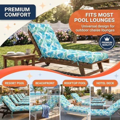 MAGIC ELEPHANT Chaise Lounge Cushion Outdoor, Memory Foam Patio Lounge Chair - Image 6