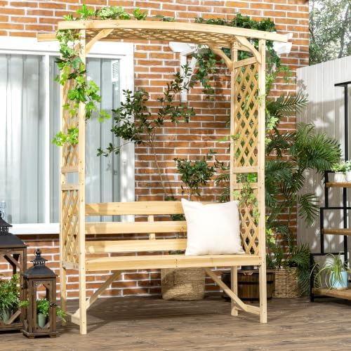 Outsunny Patio Garden Bench Arbor Arch - Image 2