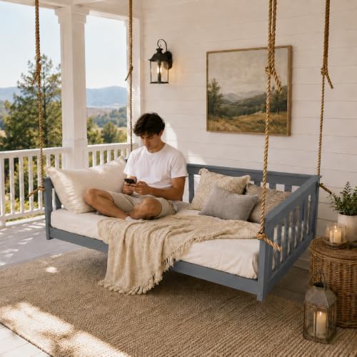 Amish Made Twin Graphite Hanging Daybed, Made in USA - Image 6