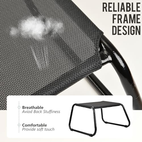 Outdoor Ottomans, Patio Foot Rest Portable Side Table Solid Steel Frame Small - Image 3