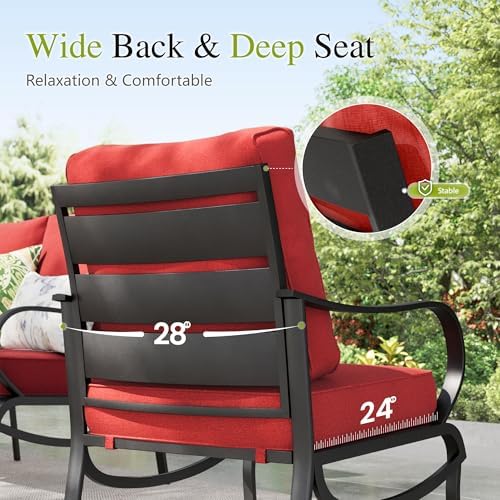 Sophia & William Metal Swivel Patio Chair Set of 2 - Image 3