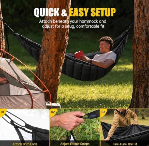 Camping Hammock Underquilt, Full Length Lightweight Insulated Quilt - Image 5