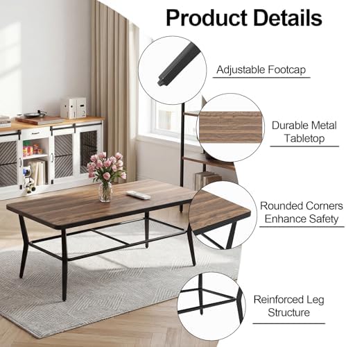 ALAULM Outdoor Coffee Table, All-Weather Coffee Table - Image 3