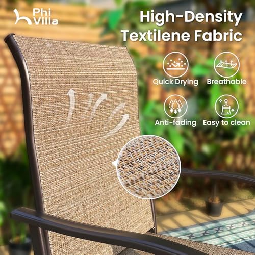 PHI VILLA Outdoor Patio Bar Set of 4, High Top Furniture Set - Image 4