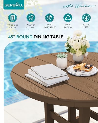 SERWALL 6-Pc Dining Set, 4 Chairs&9FT Umbrella - Image 5