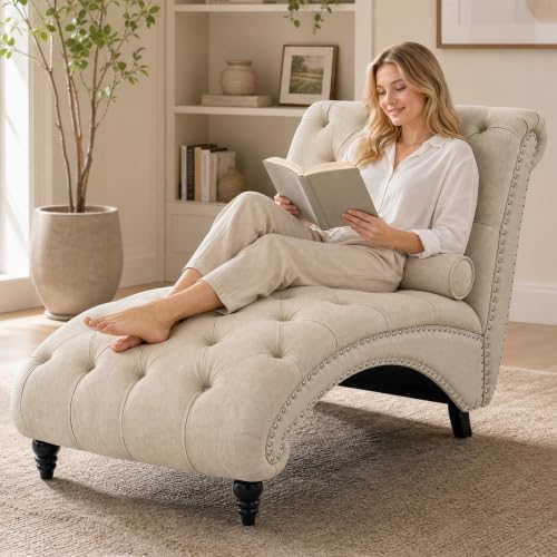 Tufted Chaise Lounge Chair Indoor by Mjkone