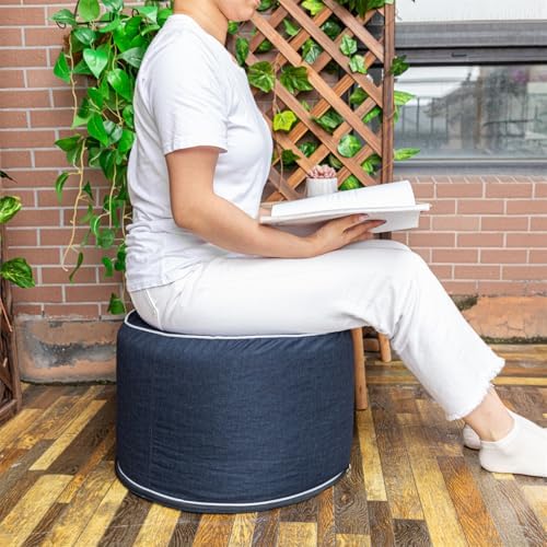 Patio Outdoor Ottoman, Round Pouf Footstool - Image 6