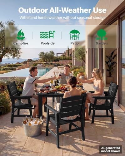 YEFU 8 Piece Square Patio Dining Set, Sturdy Aluminum Frame - Image 3