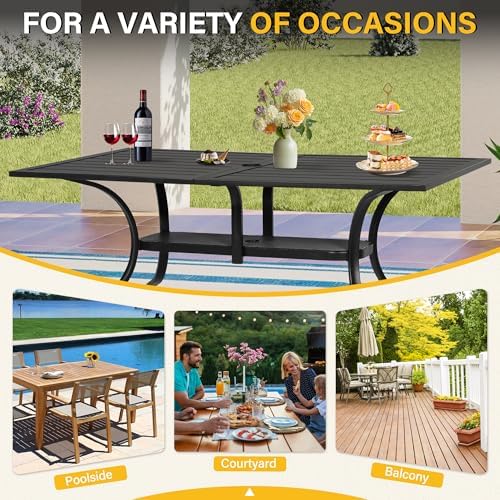 Oakcloud 60"x36" Patio Dining Table, Outdoor Metal Rectangular Table Patio - Image 6
