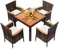 Shintenchi 5 PCS Patio Dining Set, Wicker Outdoor Table and Chairs by Shintenchi%7CFurnitureMadeforRealLife