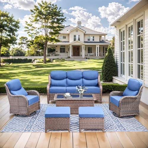 6-Piece Wicker Patio Furniture Set by HUMMUH