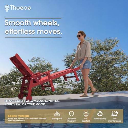 THOEOE Patio Chaise Lounge Chair, HDPE Lounge Chair Outdoor - Image 6