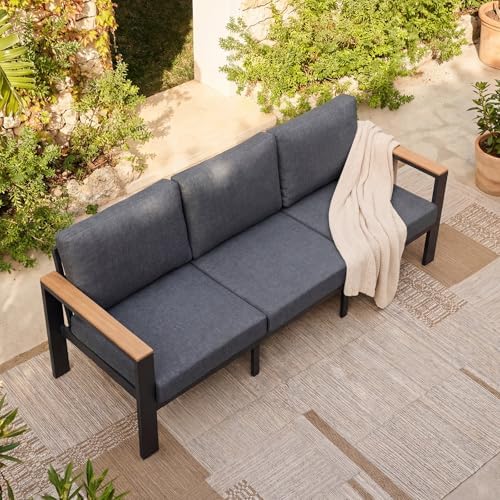 3-Seat Outdoor Sofa, Heavy-Duty Aluminum Patio Couch - Image 3